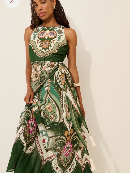 FARM Rio Dresses & Skirts - FARM Rio Green Floral Paisley Maxi Dress with Cream Accents